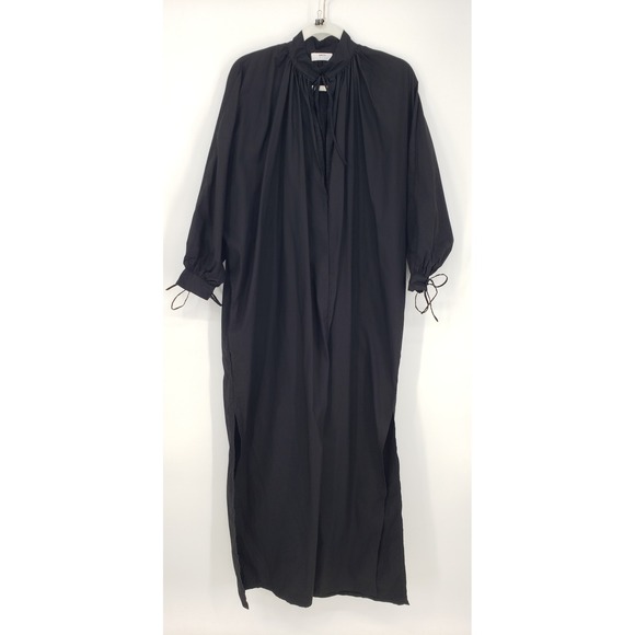 MIKOH Hawea Maxi Dress Oversized Kaftan Size 1 Black Long Sleeve Minimalist Boho - Picture 2 of 10